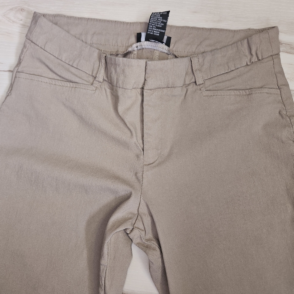 AB StudioTan Khaki Stretch Chino Dress Pants Size 10 Rayon Blend Career Trousers - Picture 7 of 9